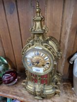 20th century ornate brass mantel clock