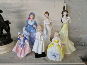 6 Royal Doulton figures including Hannah HN3655, Kathryn HN4040 etc.