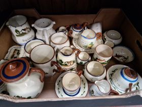 30 items of Motto ware including puzzle jug, teapot, bowls etc. Makers include Dartmouth, Watcombe