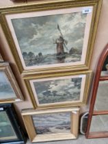Pair of oil on boards, landscape scenes, one with windmill, each signed 'W Foster Wavis', framed and