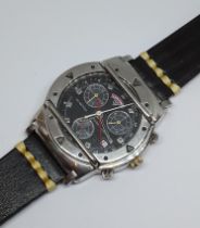 A Certina DS Cascadeur Chronograph stainless steel wristwatch, case diam. 40mm, later leather strap.