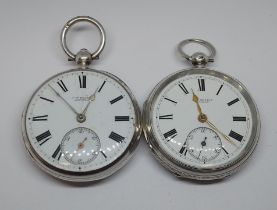 Two hallmarked silver open faced pocket watches.