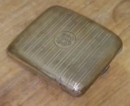 A hallmarked silver cigarette case, length 9cm, wt. 3.9ozt.