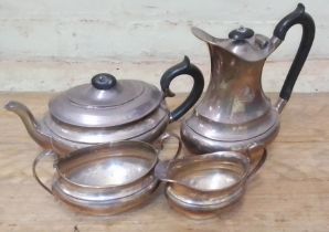 A four piece silver tea service, with crest 'Spero', Viner's, Sheffield 1939, gross wt. 53.7ozt.