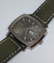 An Enicar Star Jewels manual wind wristwatch, case width 36mm, later leather strap.