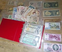 A large collection of assorted world banknotes