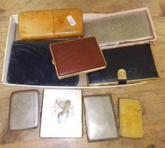 A box of assorted cigarette cases.