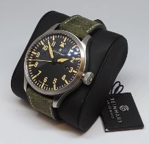 A Steinhart Flieger Nav B-Uhr 44 military style automatic wristwatch, with box.