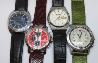 A group of four mechanical and quartz wristwatches comprising Rotary, Arthur Bernard Dodge Viper,