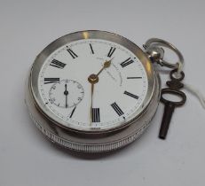 A silver open faced pocket watch "The Briton", signed Pain Brothers Hastings.