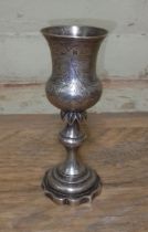 A mid 19th century Russian silver pedestal cup, height 13cm, wt. 110g.