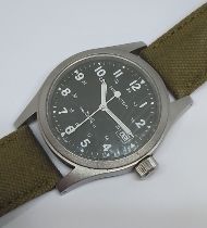 A Hamilton Field Mechanical manual wind military style wristwatch, case diam. 38mm, original