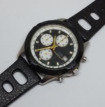 A Citizen Panda Quartz Chronograph wristwatch, case diam. 37mm, rubber strap.