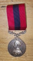 A George V WWI Distinguished Conduct medal awarded to 21383 Sjt. H. Worsley. 21/M.G.C.