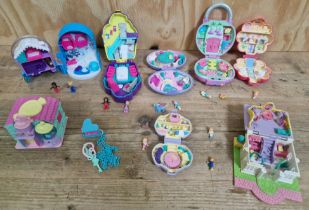 A collection of Polly Pocket toys, some 1990s including figures, etc.