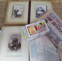 Two antique photograph albums, a collection of approx. 173 seaside postcards and a Liverpool Echo