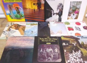 Twelve assorted rock and pop LPs including Jefferson Starship, David Gilmour, Syd Barrett, Led