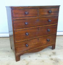 A 19th century mahogany "apprentice" chest of drawers, height 47.5cm.