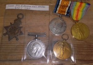 WWI pair and trio; 242411 Private John Shepherd 2/6th BN Lancs Fusiliers and 2610 private R. Jackson