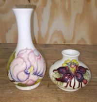 Two Moorcroft vases, tallest 15.5cm.