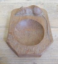 A Robert 'Mouseman' Thompson oak ashtray.