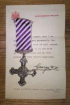 A WWI 1918 Distinguished Flying Cross DFC unnamed as issued, comes with non matching letter to