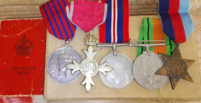 A WWII George Medal awarded to Lieutenant Alexander Charles Thomas Royal Engineers, together with an
