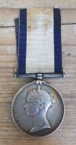 Victoria Naval General Service Medal 1793-1840 awarded to William Yates.