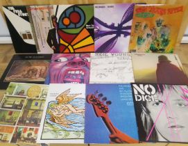 Thirteen assorted rock and pop LPs including John Cale, Leonard Cohen, 801 Live, No Dice, Wishbone