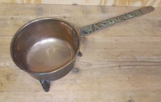 A Georgian bronze skillet by the Wasbrough foundry, length 41cm.