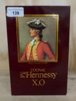 A bottle of Hennessey XO Cognac, 68cl, 40% Vol, Napoleon box, sealed in original paper wrapping.