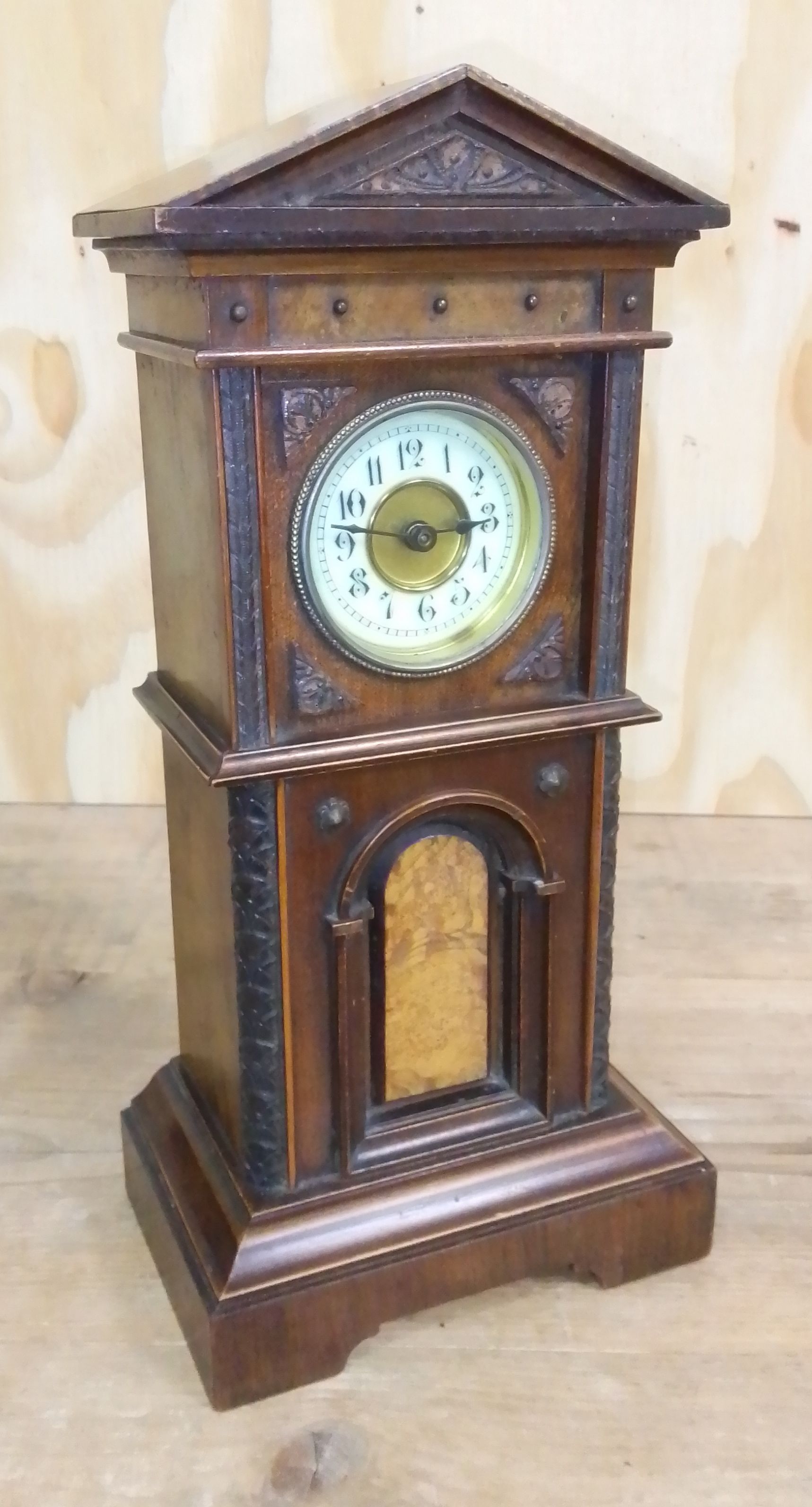 A miniature long case clock, height 31cm.