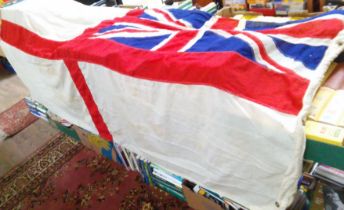 A large white ensign flag.
