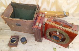 A Thornton Pickard Imperial Triple plate camera with case and accessories.