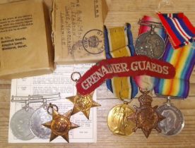 Assorted WWI and WWII medals comprising a WWI trio awarded to 104887 GNR. M. Lawless, R.F.A., a