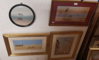 Four North African scene watercolours, one signed 'Furness Wilson', one signed 'B Houchen 1928', one