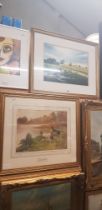 Two watercolours; a landscape scene with geese to foreground, signed Anne Cherry and 'Scenting Up