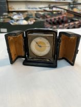 A Reid French brass travel carriage clock in case