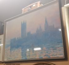 'The Houses of Parliament at Sunset (1903)' colour print after Claude Monet, framed and glazed, 95cm