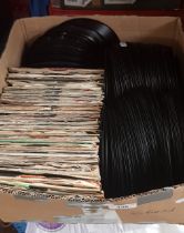 A box of 45 rpm records