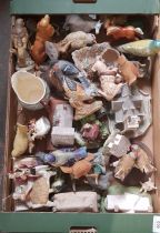 A box of assorted ceramics to include Midwinter, wade, lilliput lane cottages, Beswick