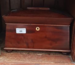 A mahogany double tea caddy