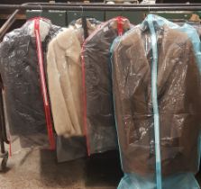 A group of 4 vintage coats comprising 3 ladies mink coats and 1 man sheepskin coat.