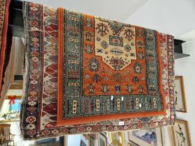 Two eastern wool carpets, 1 vintage, 1 modern