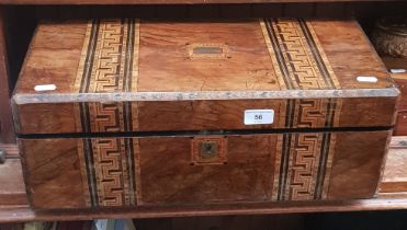 A Victorian inlaid walnut writing box.