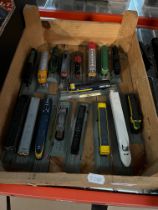 A box of model trains.