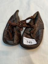 Vintage pair of child's leather shoes
