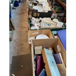 6 boxes including 2 boxes of commemorative ceramics, 2 boxes of glass ware, and a box of