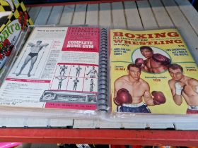 A collection of boxing ephemera including Floyd Patterson photograph, boxing annual 1945, other