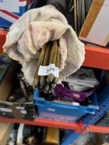 A bundle of brass stair rods
